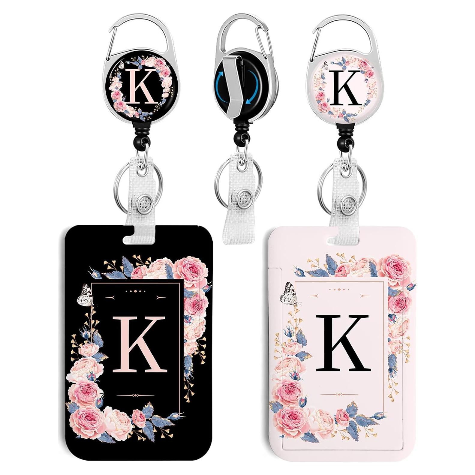 2 Pack Titulares de Identificación Rcmyll con Clip Retráctil