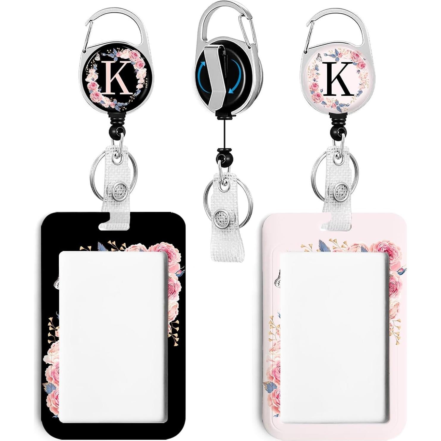 2 Pack Titulares de Identificación Rcmyll con Clip Retráctil