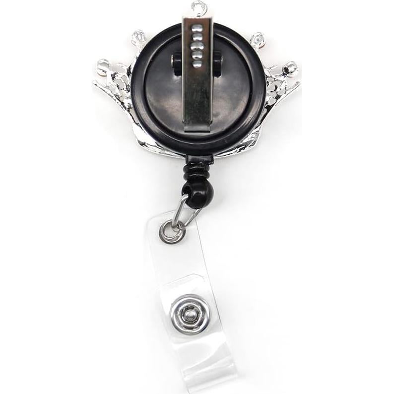 Portatarjetas retráctil BADGE REEL con corona de strass