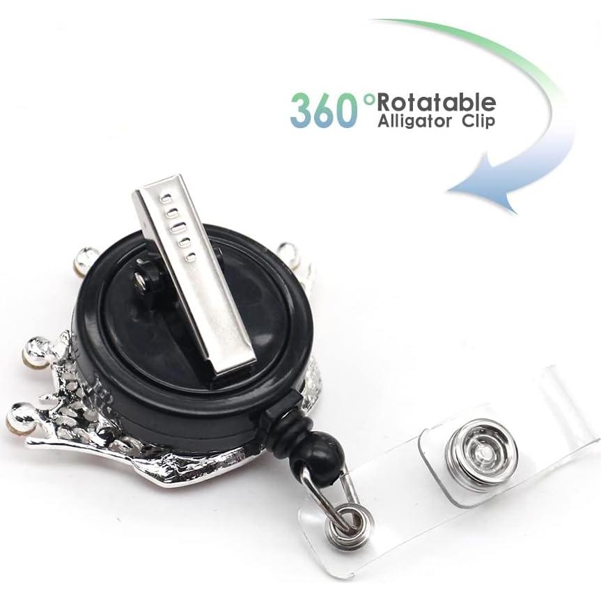 Portatarjetas retráctil BADGE REEL con corona de strass