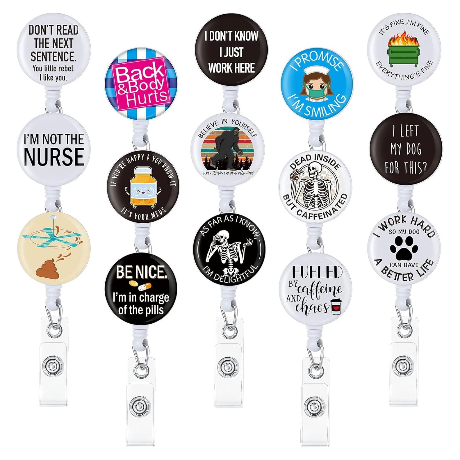 Paquete de 15 Sujetadores de Insignias Retráctiles Gueevin