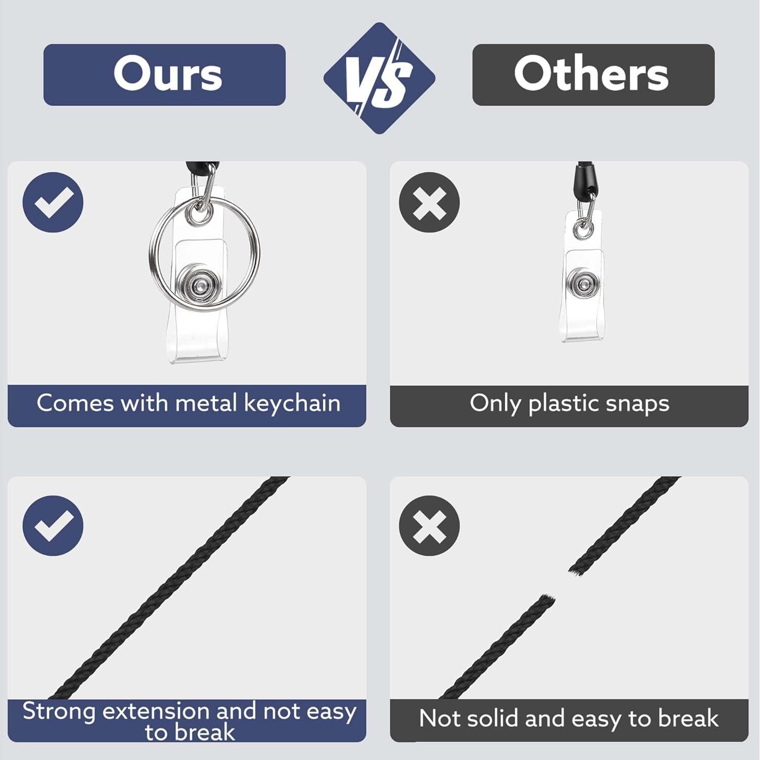 20 Portatarjetas Retráctiles con Clip BESARME - Negro