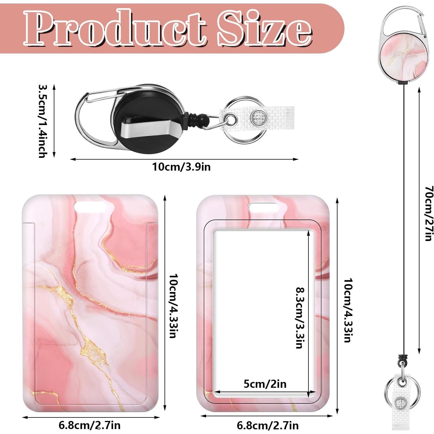 Portatarjetas Retráctiles BESARME 2 Pack con Clip y Soporte ID