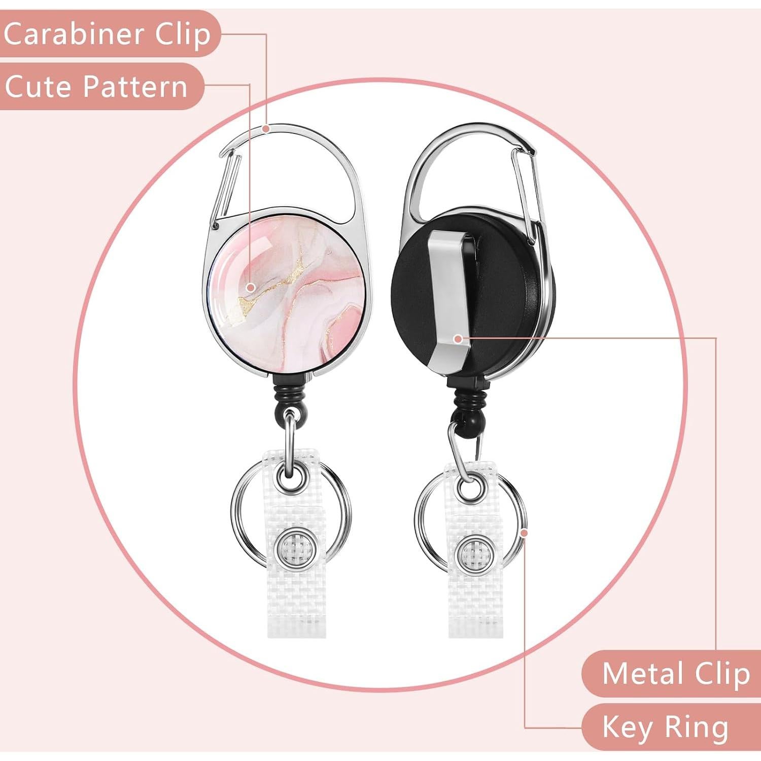 Portatarjetas Retráctiles BESARME 2 Pack con Clip y Soporte ID