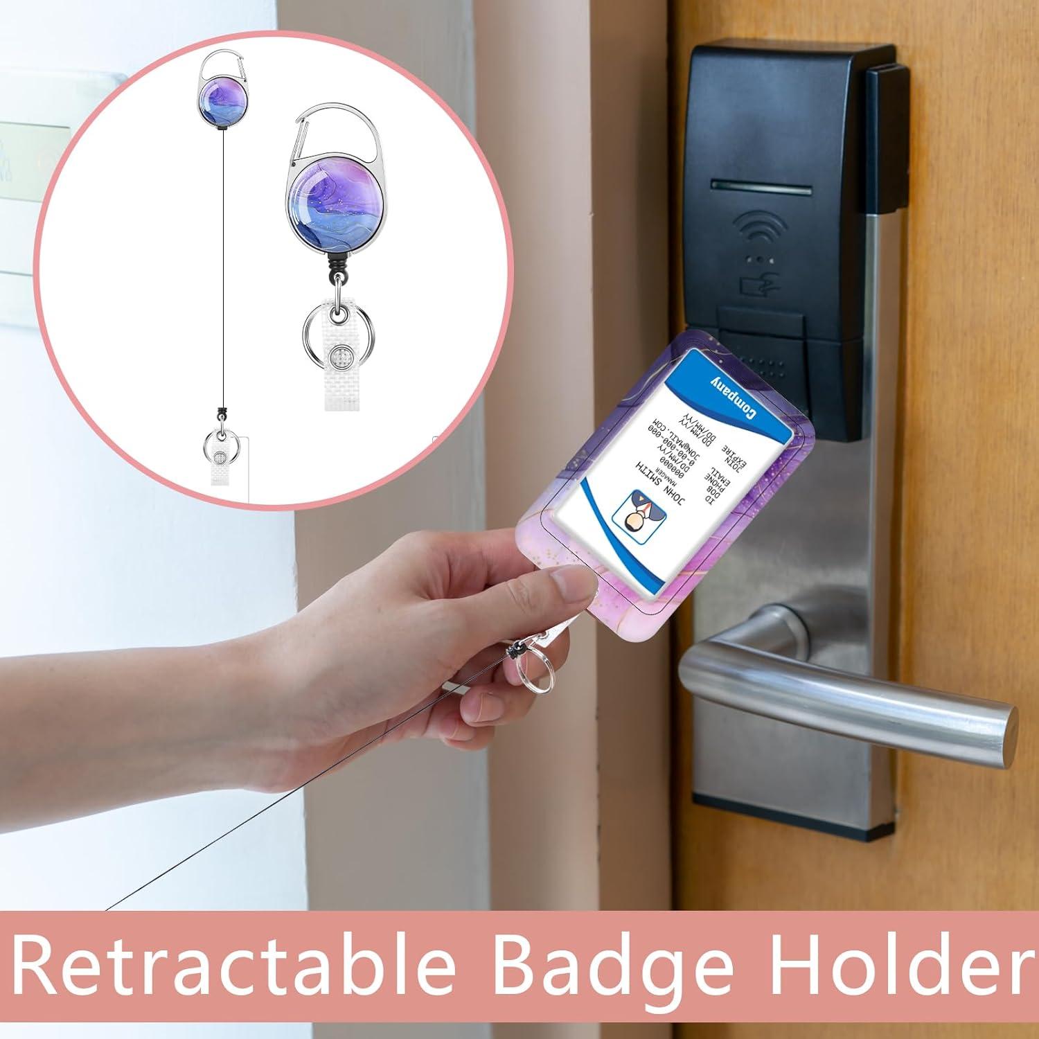 Portatarjetas Retráctiles BESARME 2 Pack con Clip y Soporte ID