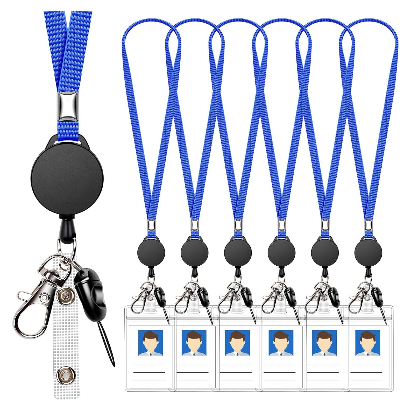 6 Cintas Retráctiles UpUGo para Insignias y Llaveros Azul