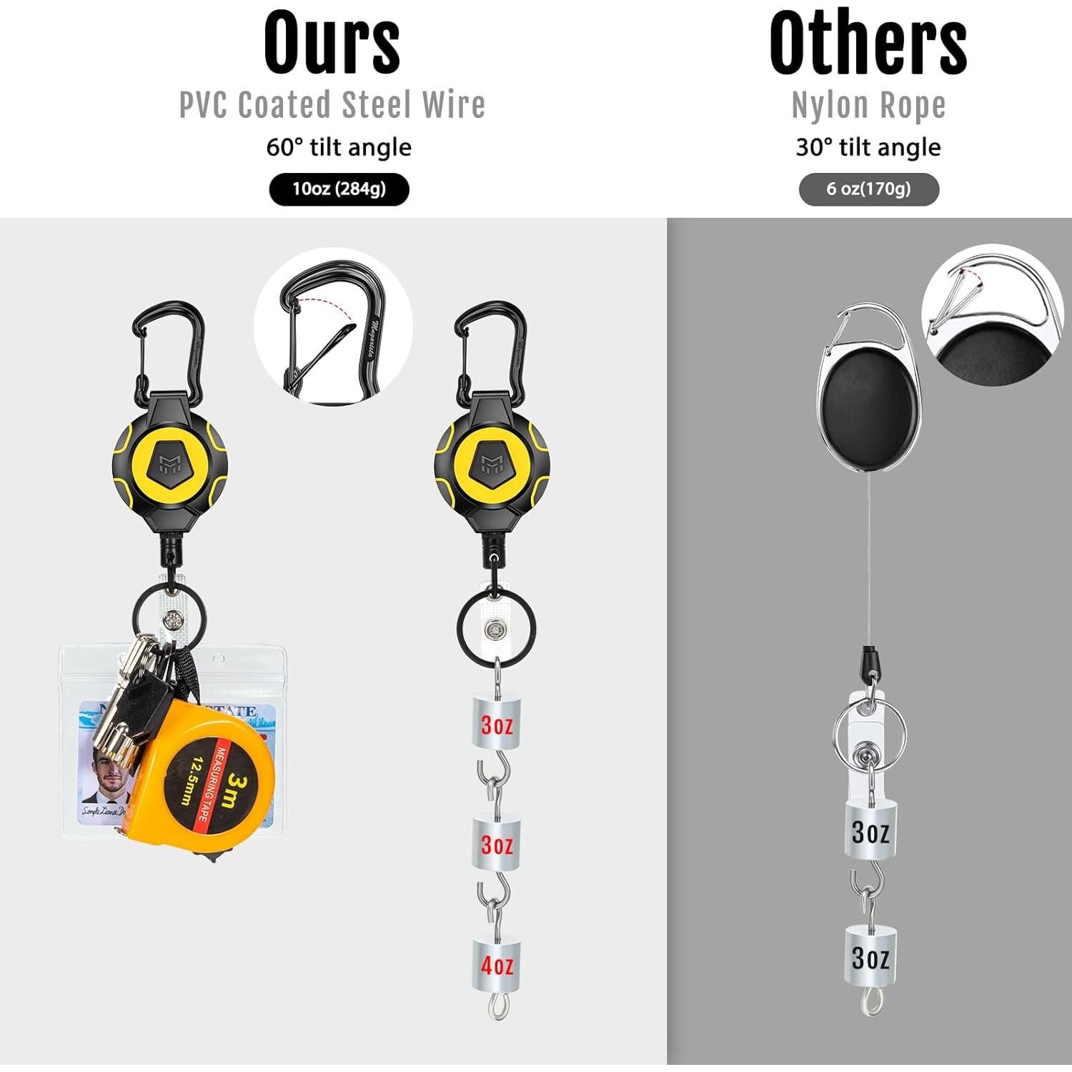 Llavero Retráctil MNGARISTA 2-Pack 283.5g 80cm Acero Inoxidable