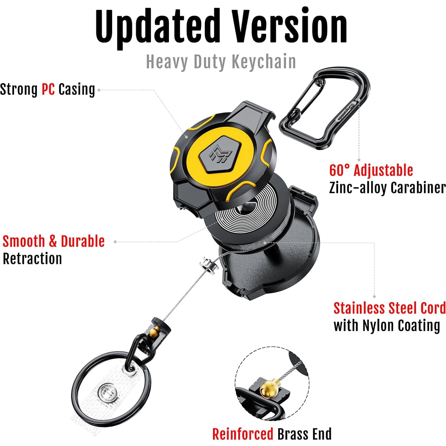 Llavero Retráctil MNGARISTA 2-Pack 283.5g 80cm Acero Inoxidable