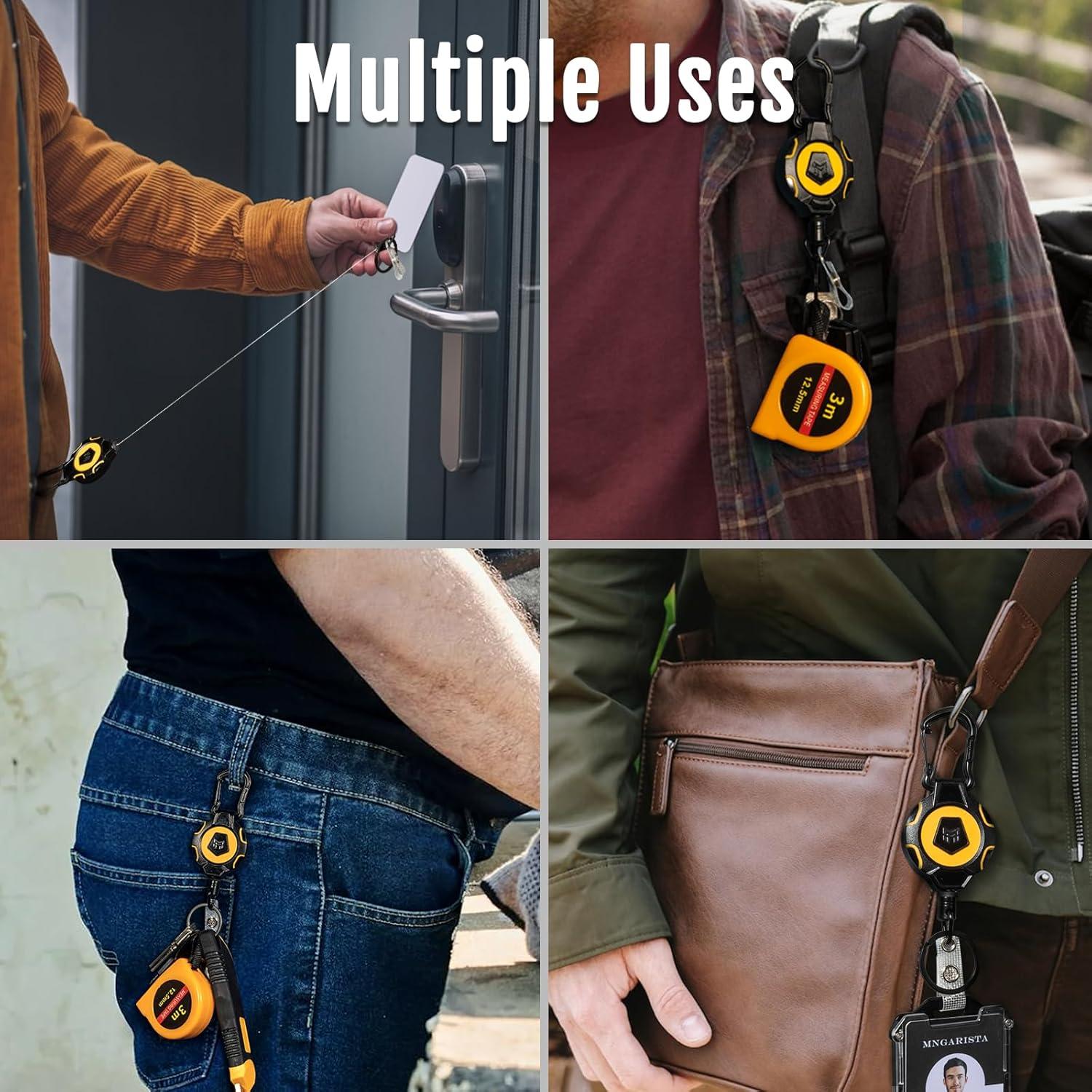 Llavero Retráctil MNGARISTA 2-Pack 283.5g 80cm Acero Inoxidable