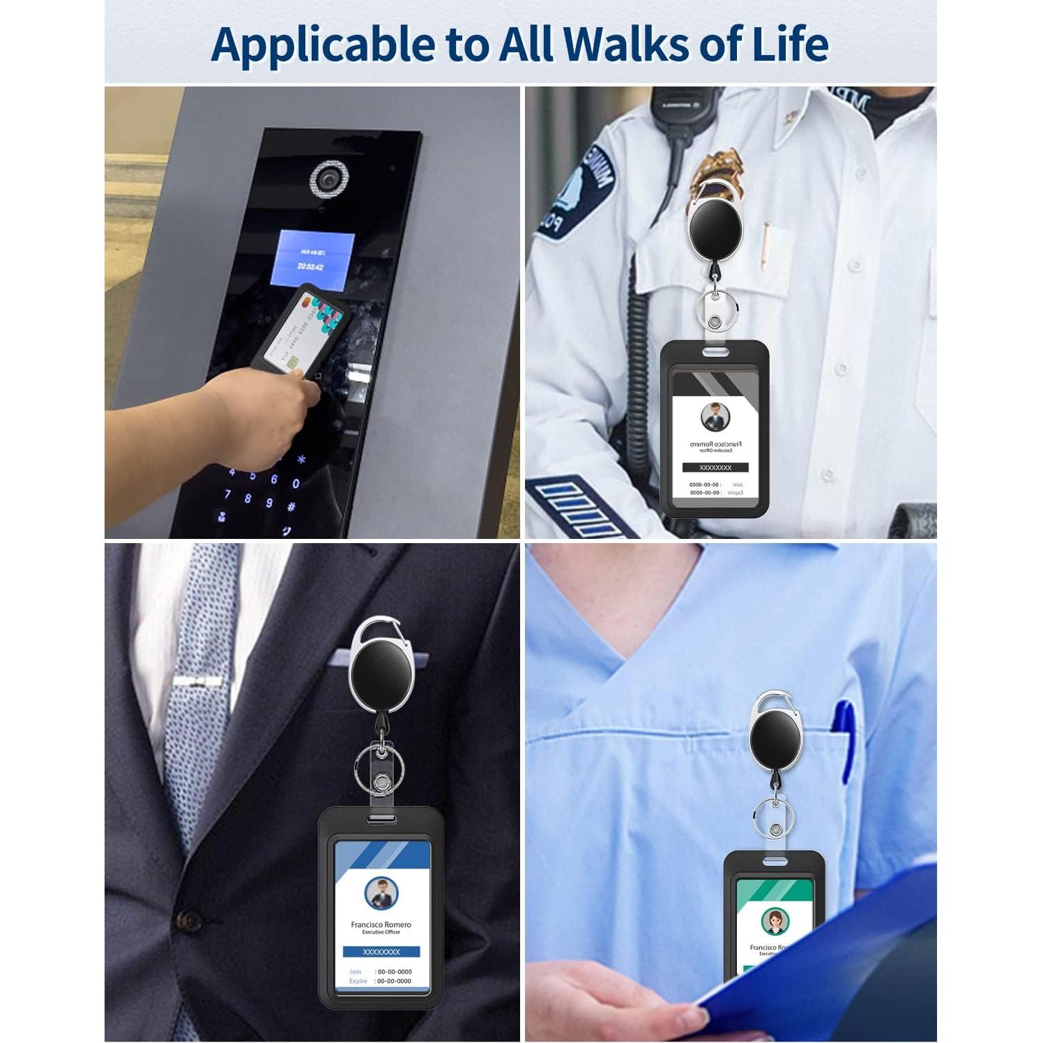 Uniclife Soporte de Identificación Deslizante Duro Negro 3 Pack