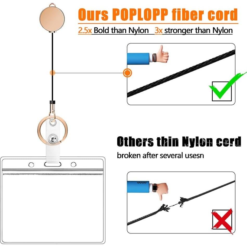 Cinta Retráctil de Identificación POPLOPP con Sujetadores 80cm