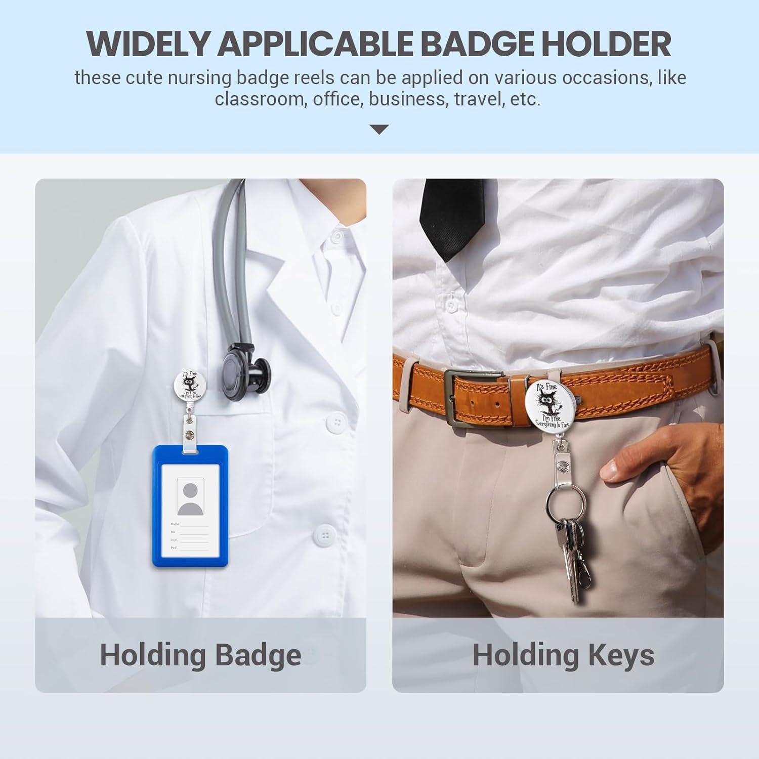 Reel Retráctil de Insignia ITOKEY Gato Quemado 3cm 60cm