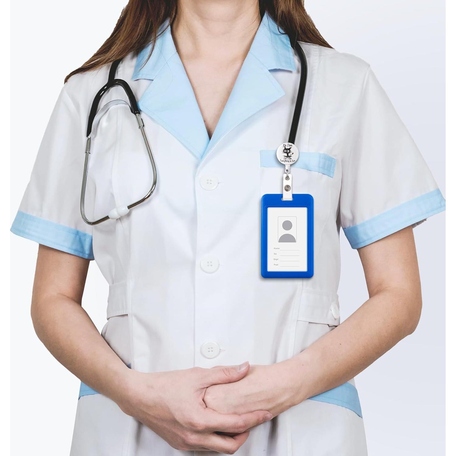 Reel Retráctil de Insignia ITOKEY Gato Quemado 3cm 60cm