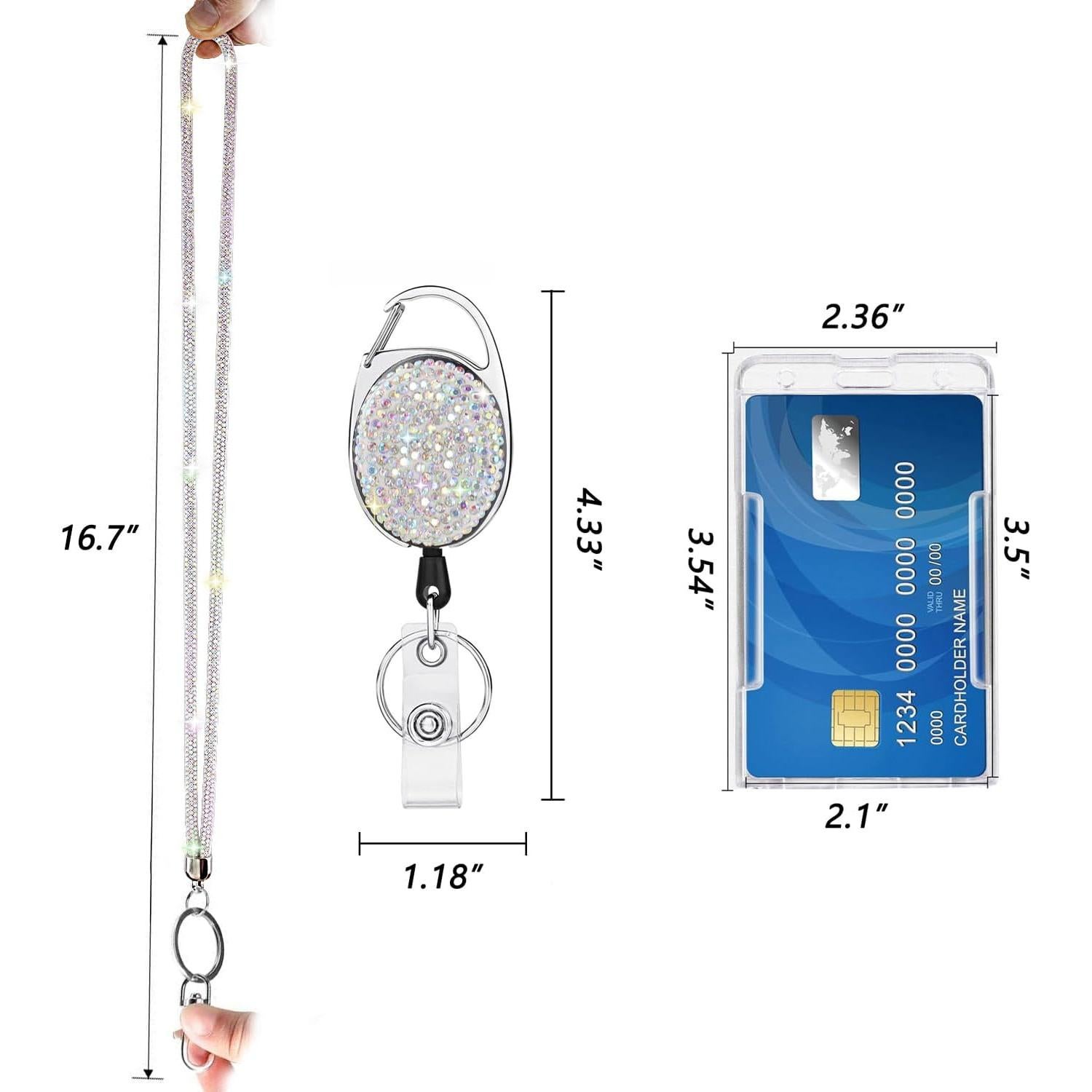 Soporte Retráctil para Identificación VIQWYIC Colorido con Lanyard