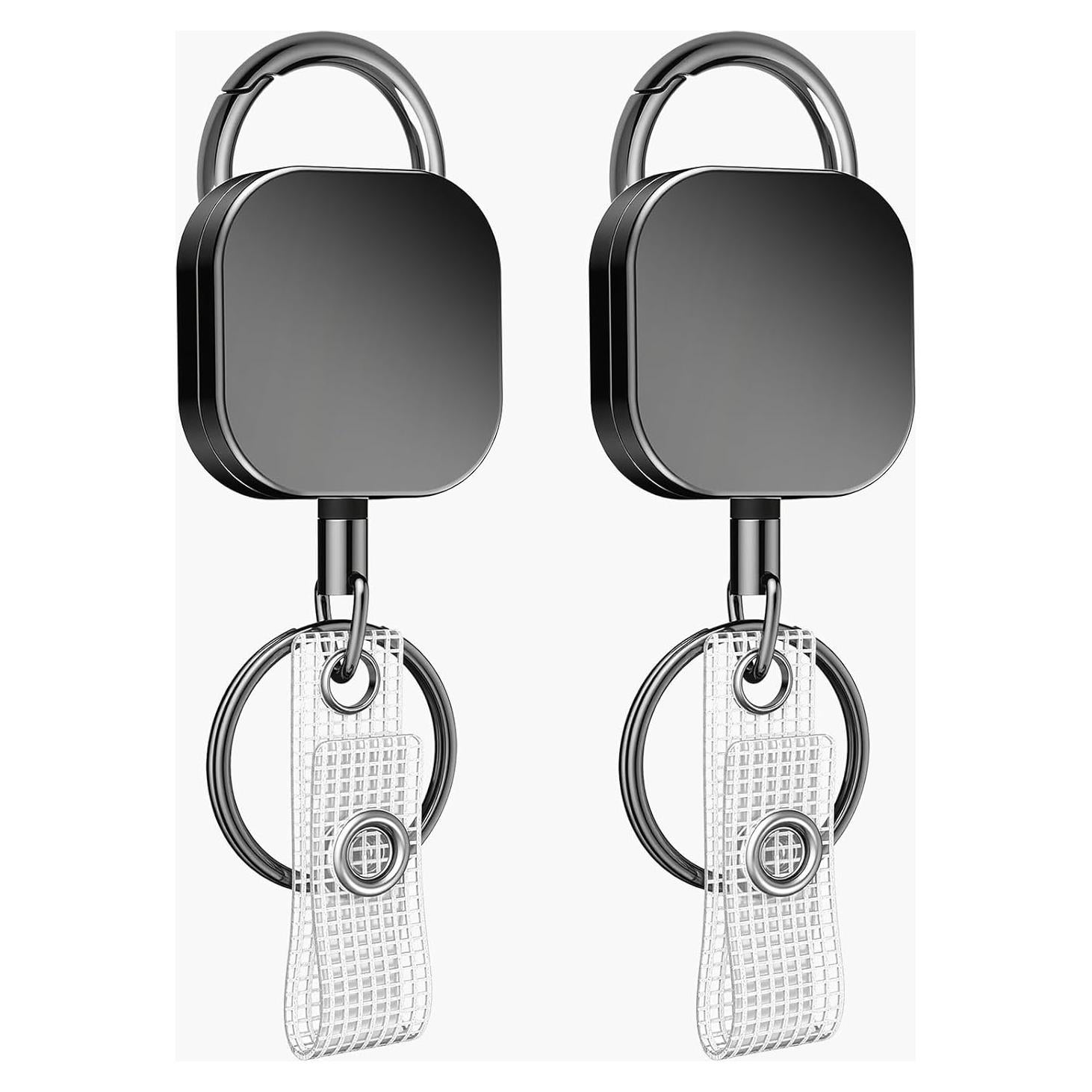 Juego de 2 llaveros retráctiles metal BomyarJr 65 cm