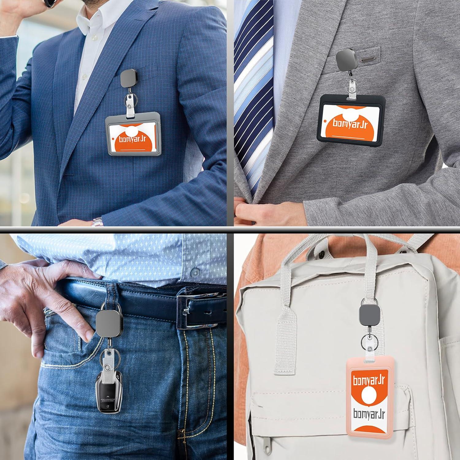 Juego de 2 llaveros retráctiles metal BomyarJr 65 cm