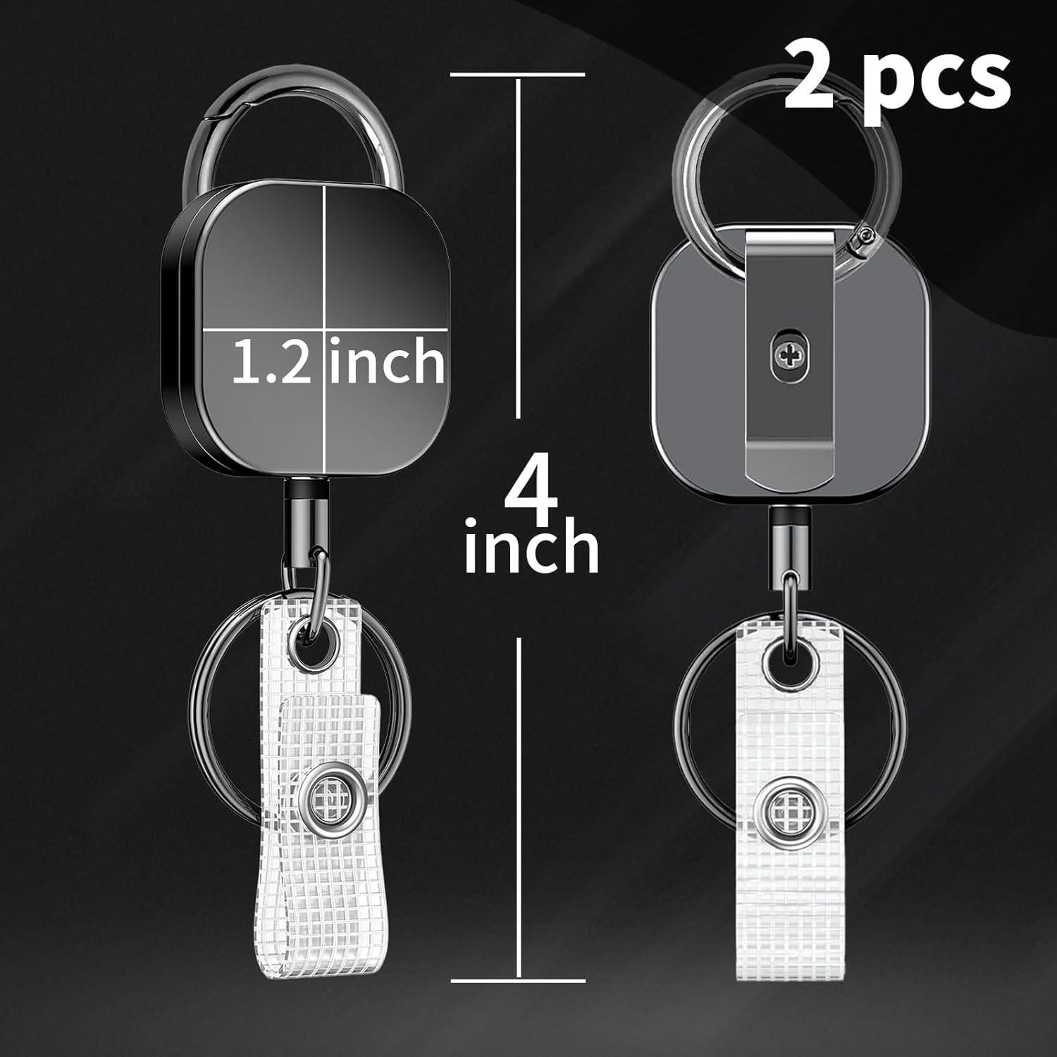 Juego de 2 llaveros retráctiles metal BomyarJr 65 cm