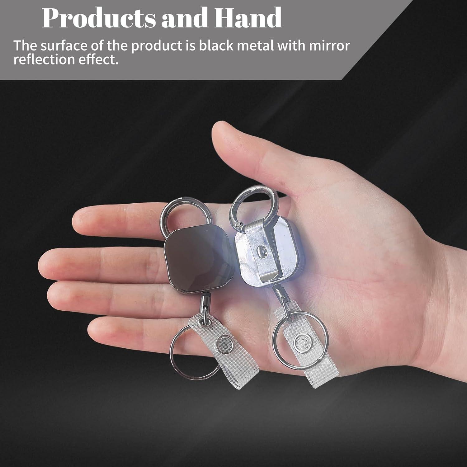 Juego de 2 llaveros retráctiles metal BomyarJr 65 cm