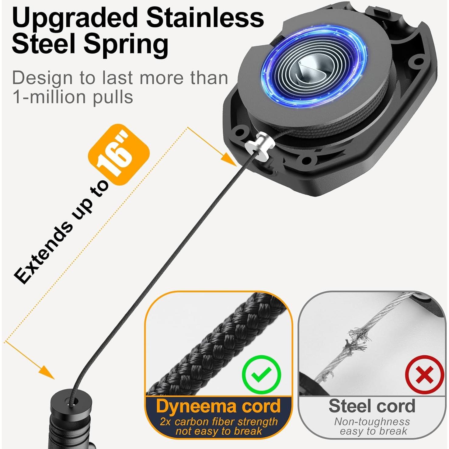 Cuerda Retráctil Oaridey para Identificación, Soporta 113.4 g