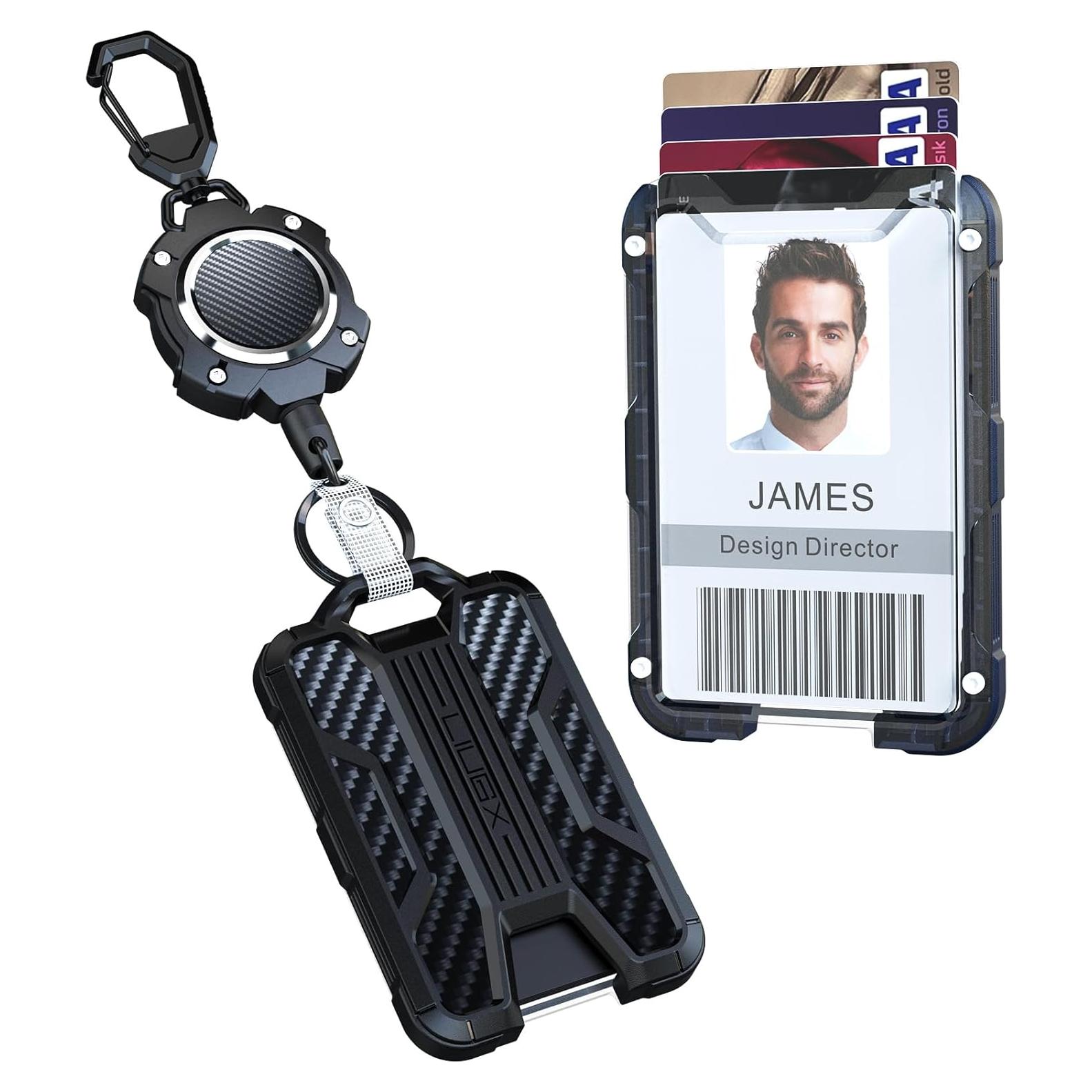 Soporte de Insignia Retráctil LIUGX con Llavero 80 cm 4 Tarjetas