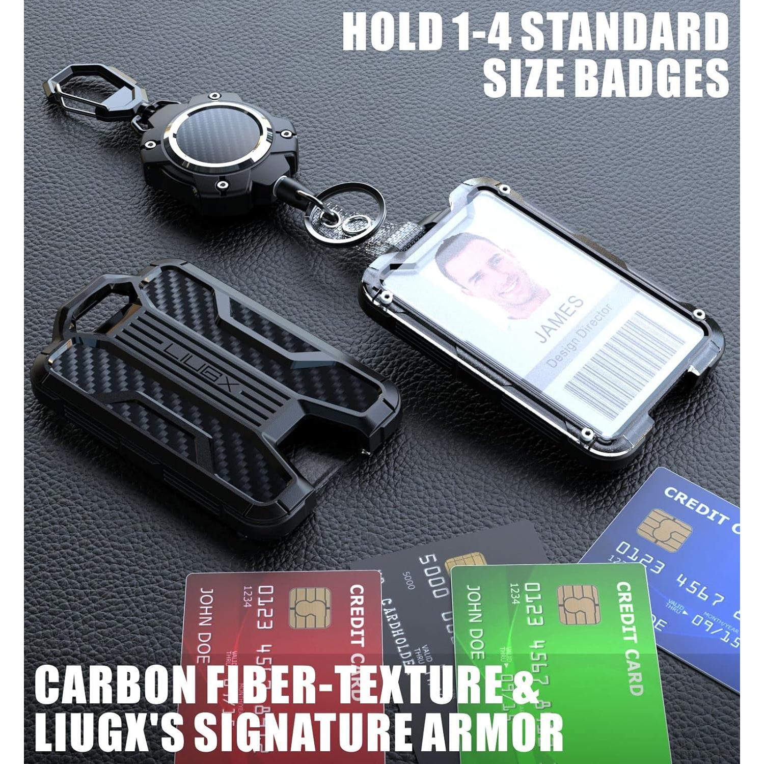 Soporte de Insignia Retráctil LIUGX con Llavero 80 cm 4 Tarjetas