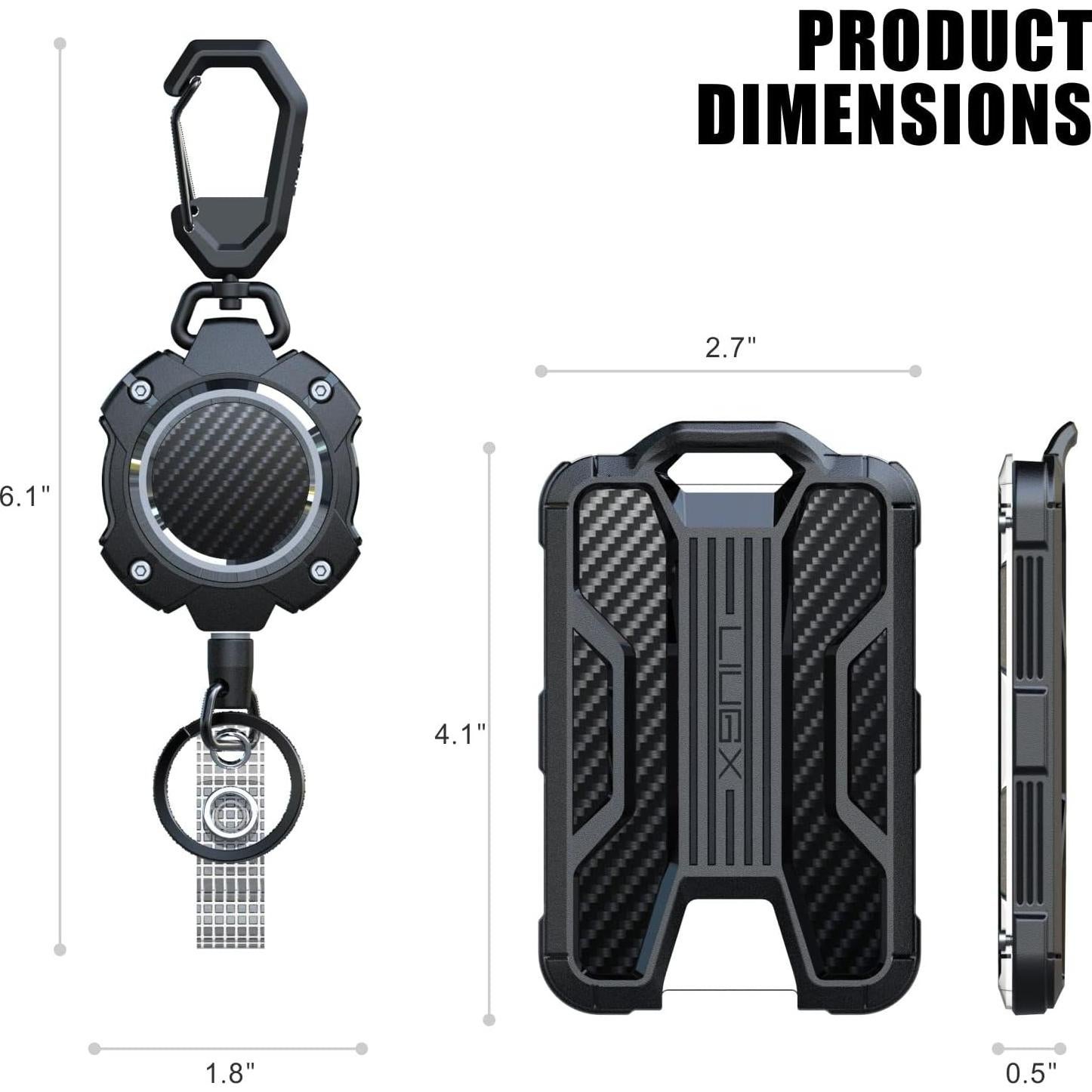 Soporte de Insignia Retráctil LIUGX con Llavero 80 cm 4 Tarjetas