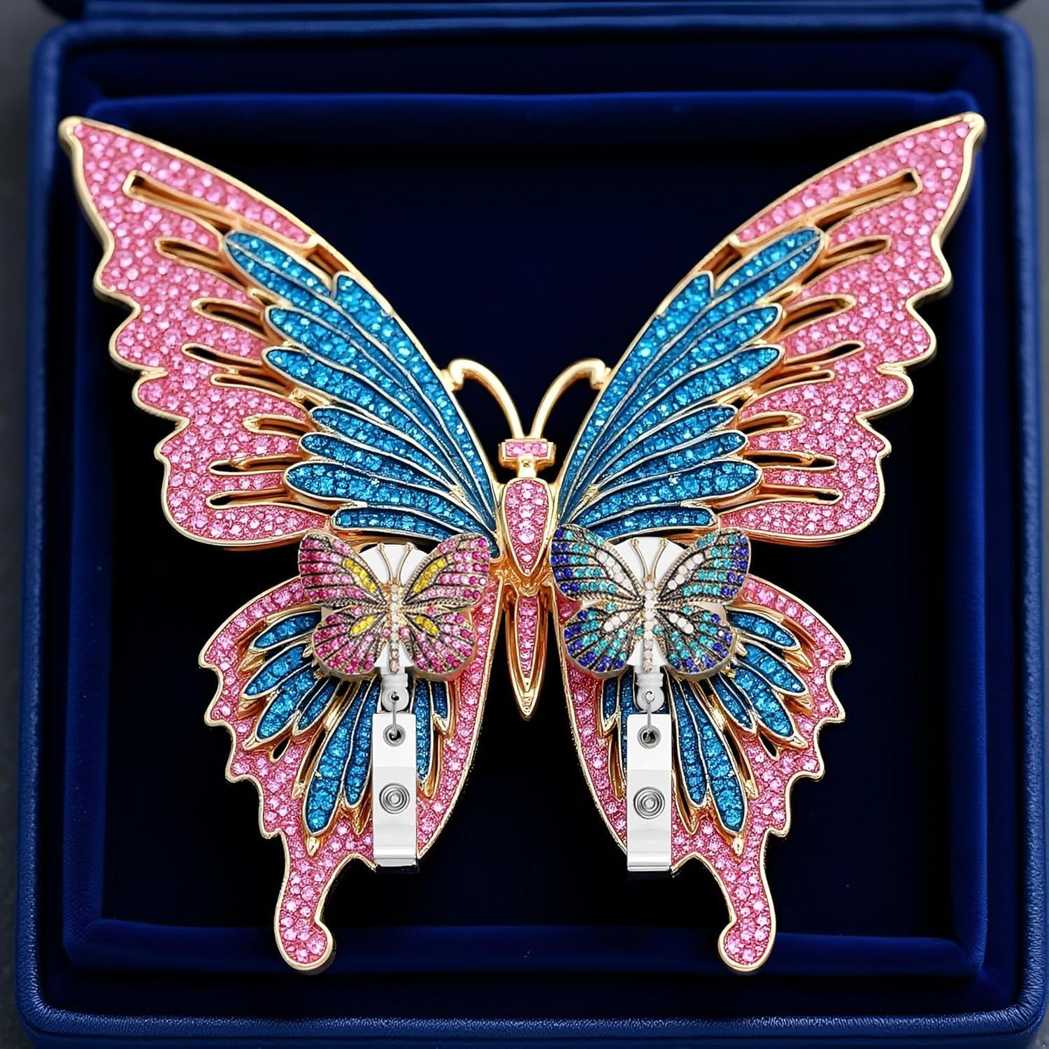 Portadores de Insignia Retráctiles WLngtv con Diseño Mariposa