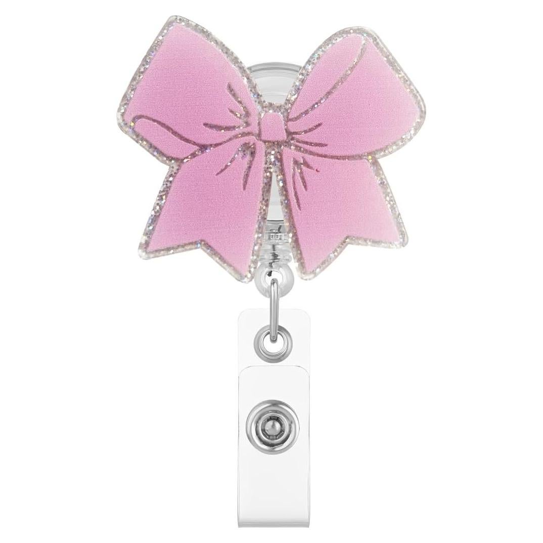 Reel de Insignia Retráctil CELOKIY Rosa con Clip 60 cm