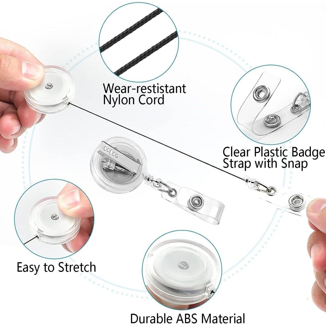 Reel de Insignia Retráctil CELOKIY Rosa con Clip 60 cm