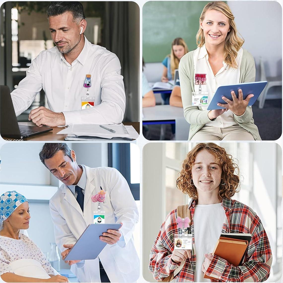 Reel de Insignia Retráctil CELOKIY Rosa con Clip 60 cm