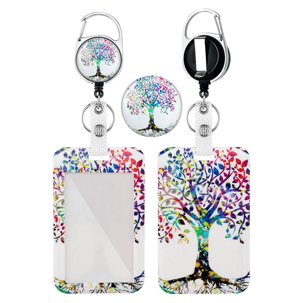 Reel de Insignia Retráctil WoEluone Árbol de la Vida 61cm