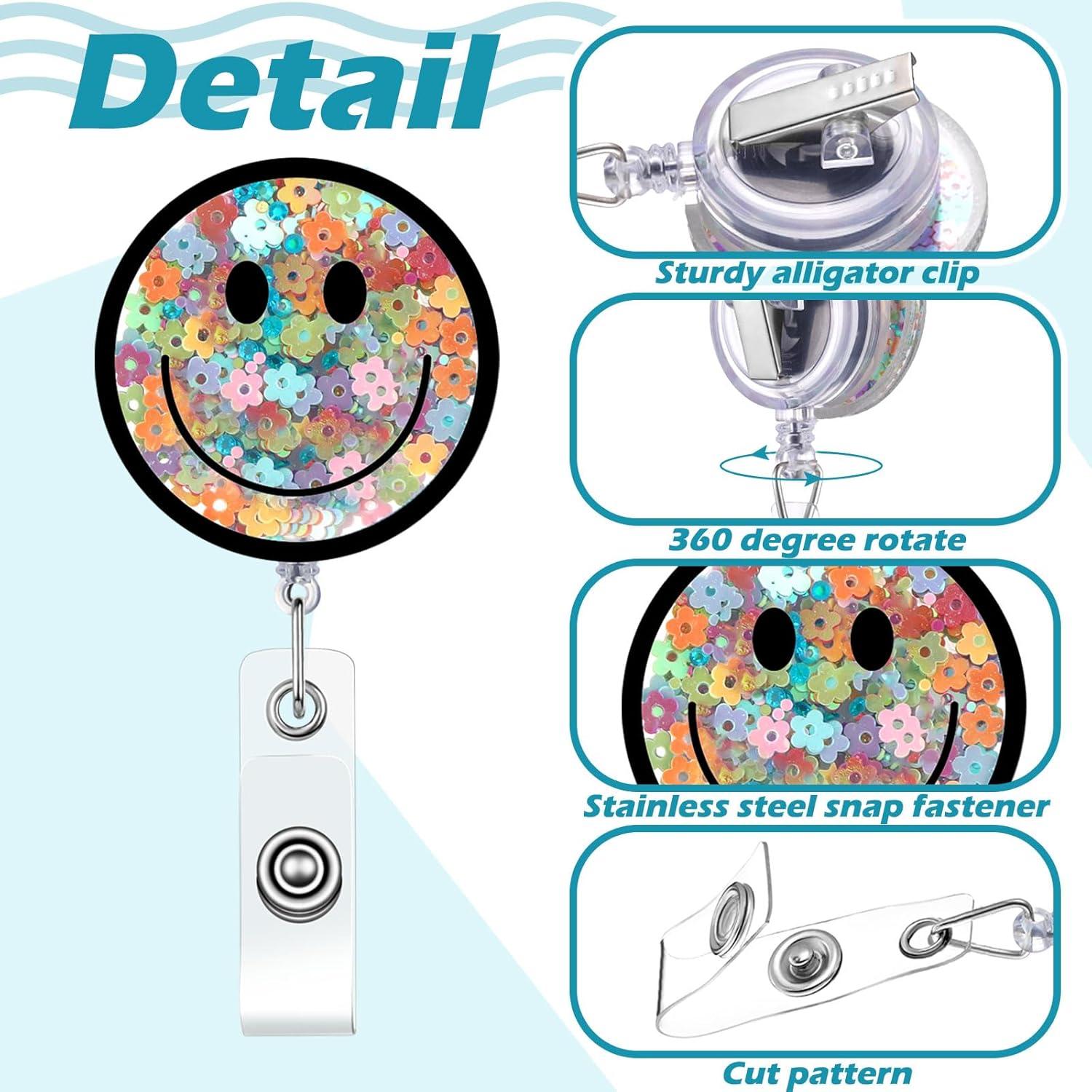 18 Portatarjetas Retráctiles Glenmal con Carita Sonriente