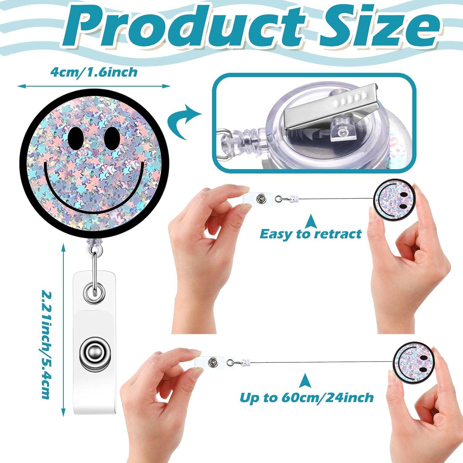18 Portatarjetas Retráctiles Glenmal con Carita Sonriente