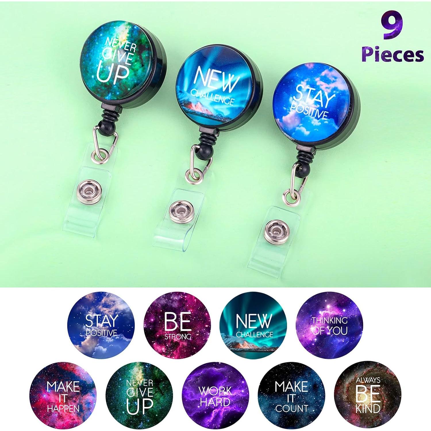 Portatarjetas Retráctil Zonon 9 Piezas Motivacionales Multicolor