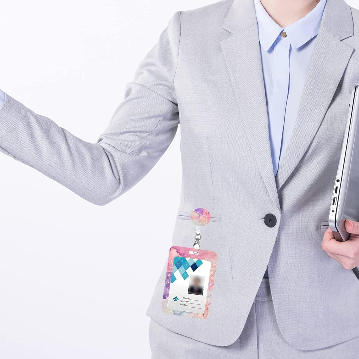 Reel de Insignia Retráctil BILLTEFUL H-mármol Púrpura Rosa