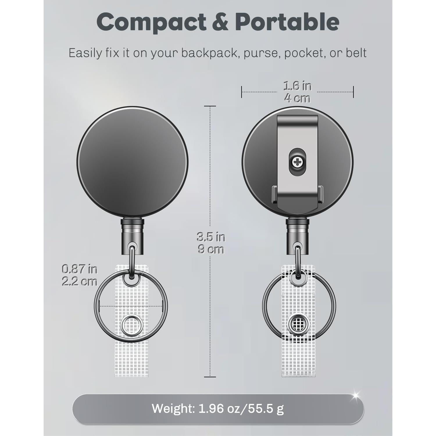 Llavero Retráctil Uniclife 2 Paquete Metal 69.85 cm Nylon