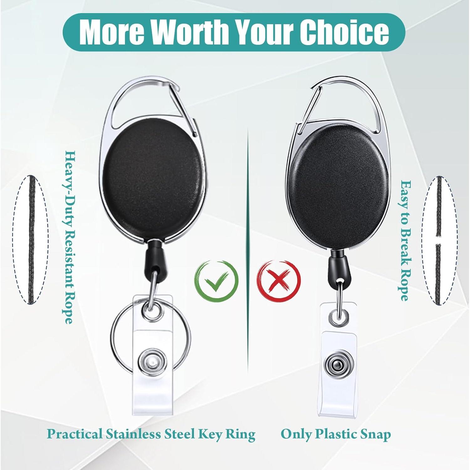 Kacctyen 150 Clips de Insignia Retráctiles Coloridos 10.5x4 cm