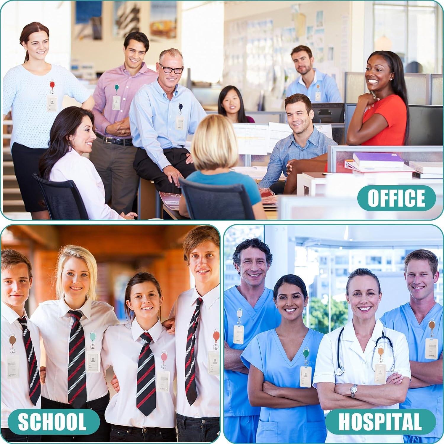 Kacctyen 150 Clips de Insignia Retráctiles Coloridos 10.5x4 cm