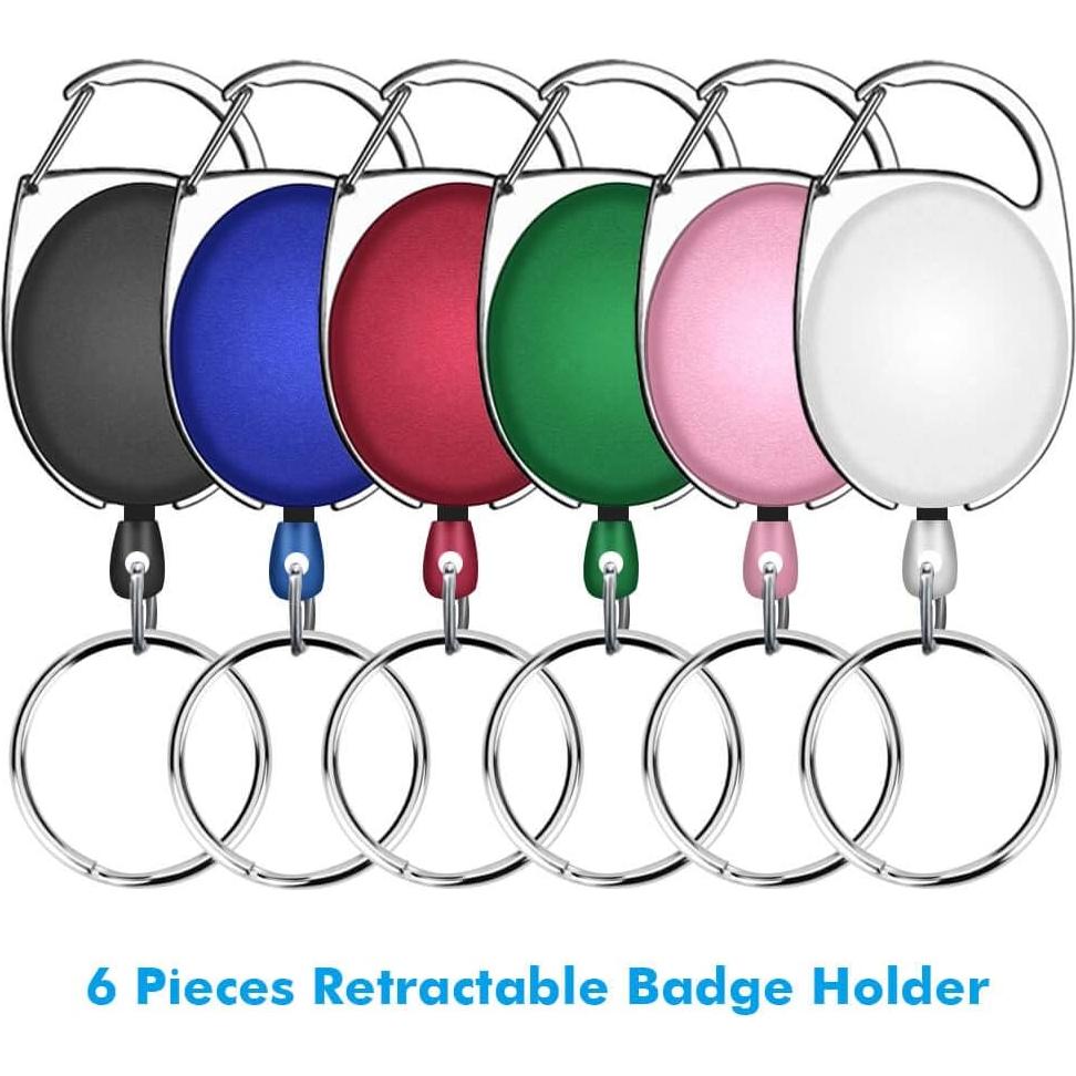 Soporte de Identificación Retráctil Selizo 6 Piezas Colores Variados