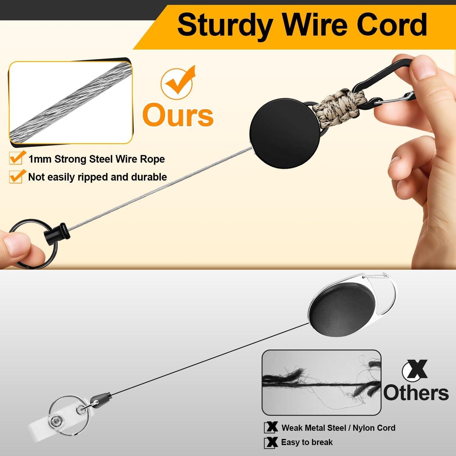 Llave Retráctil 4 Piezas Auriikoop con Cable de Acero 60 cm