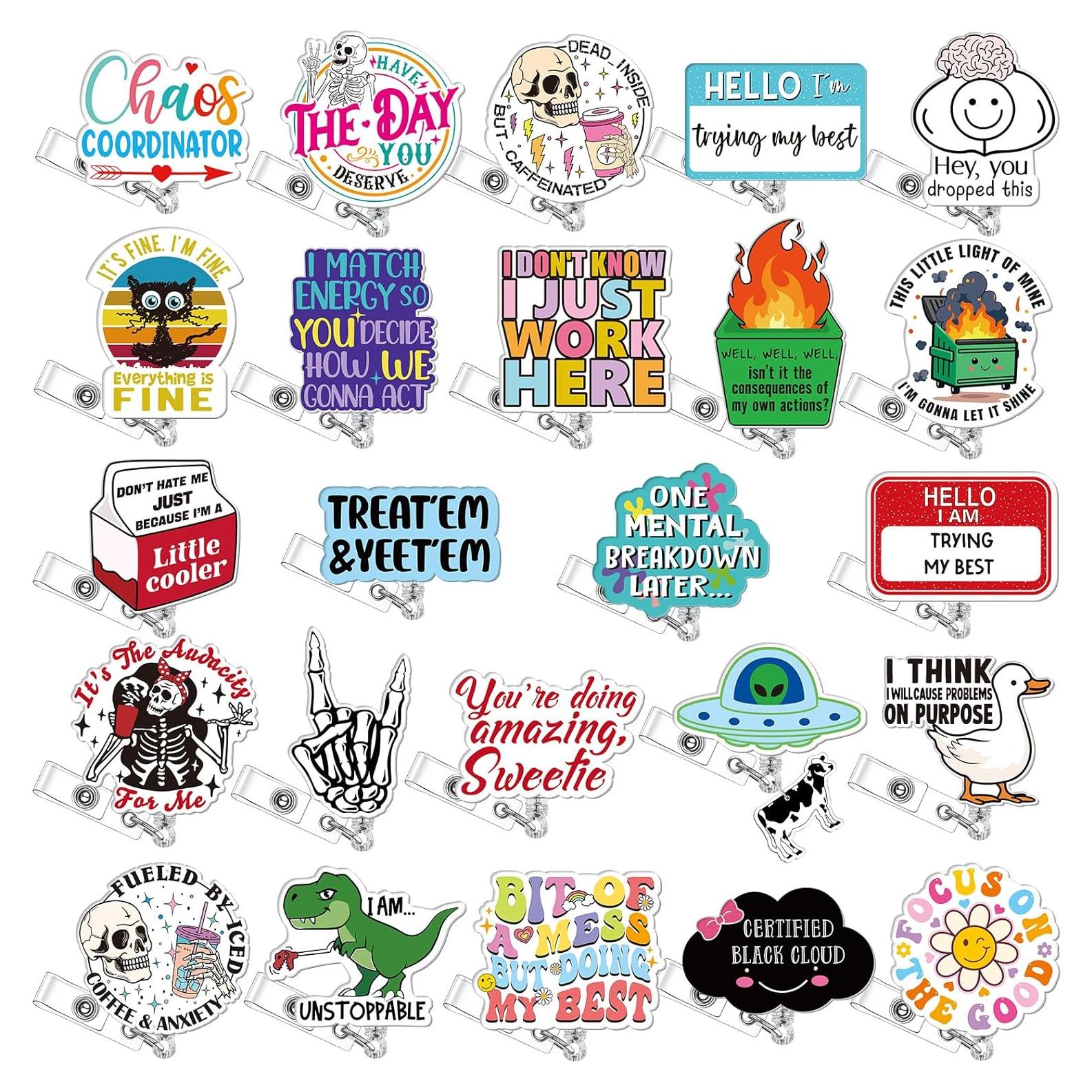 24 Ruedas de Insignia Divertidas Feifeiya Retráctiles Multicolor