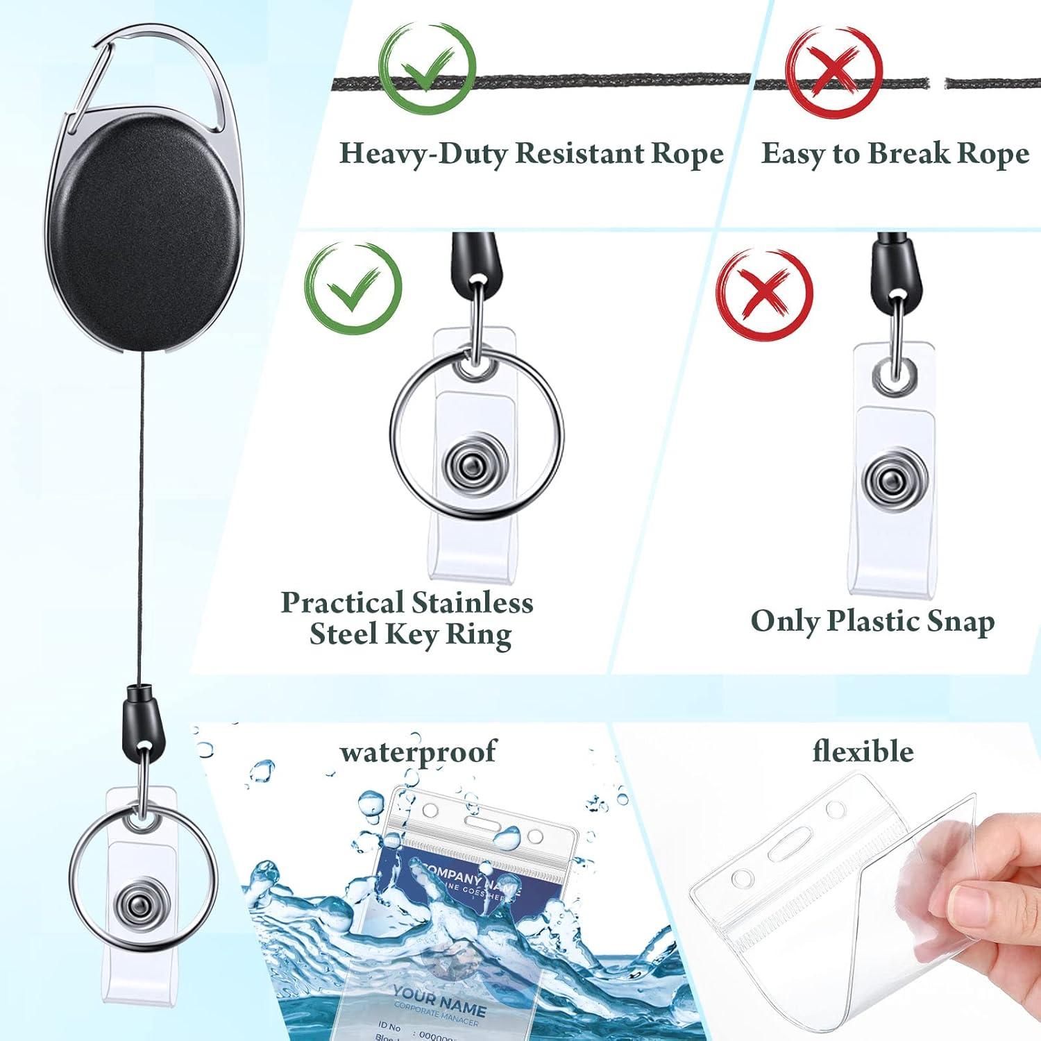 Soporte Retráctil de Insignia Laumoi con Clip y Fundas 60 Pzas