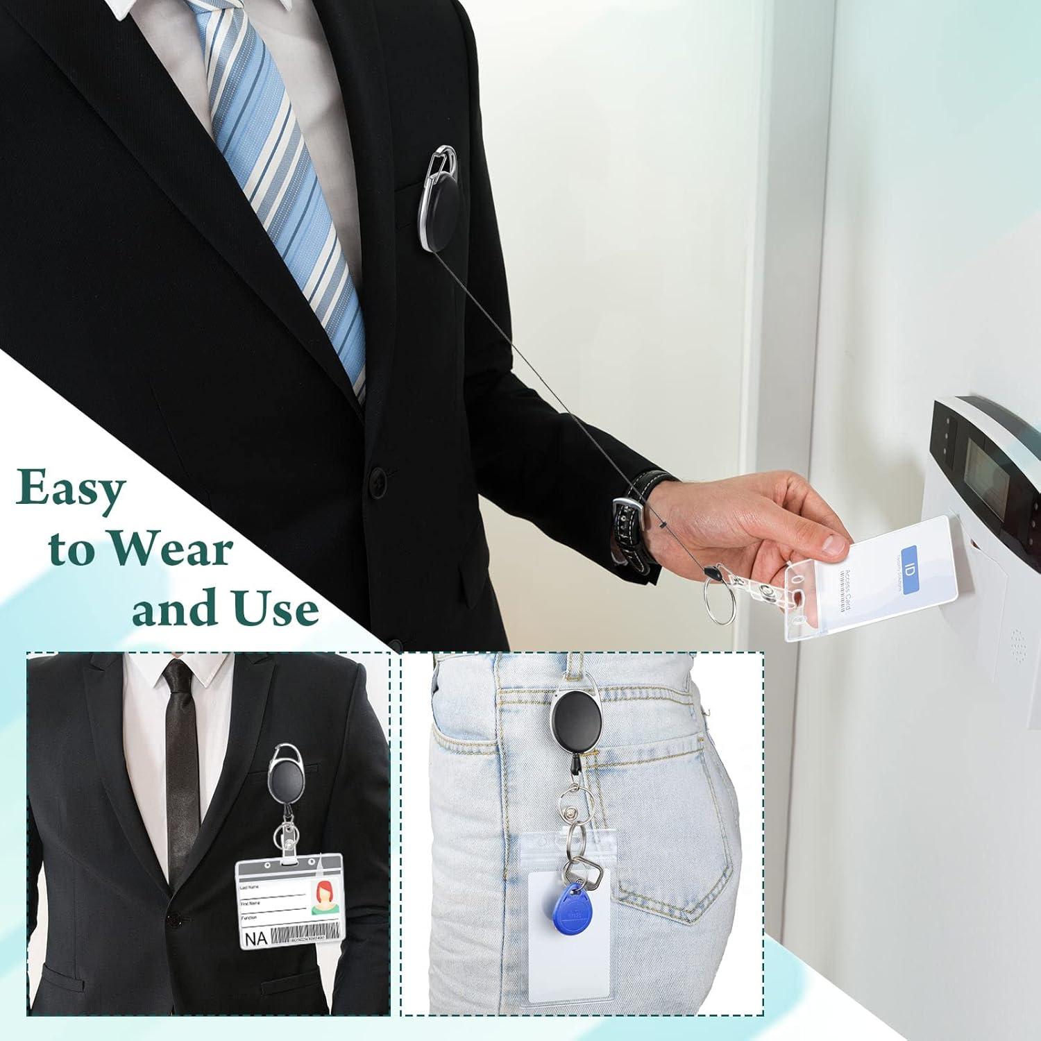 Soporte Retráctil de Insignia Laumoi con Clip y Fundas 60 Pzas