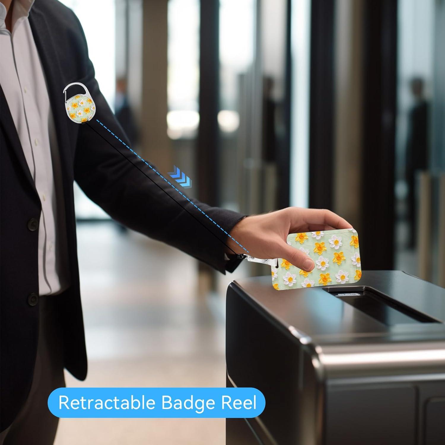 2 Portatarjetas de Identificación Rcmyll con Clip Retráctil