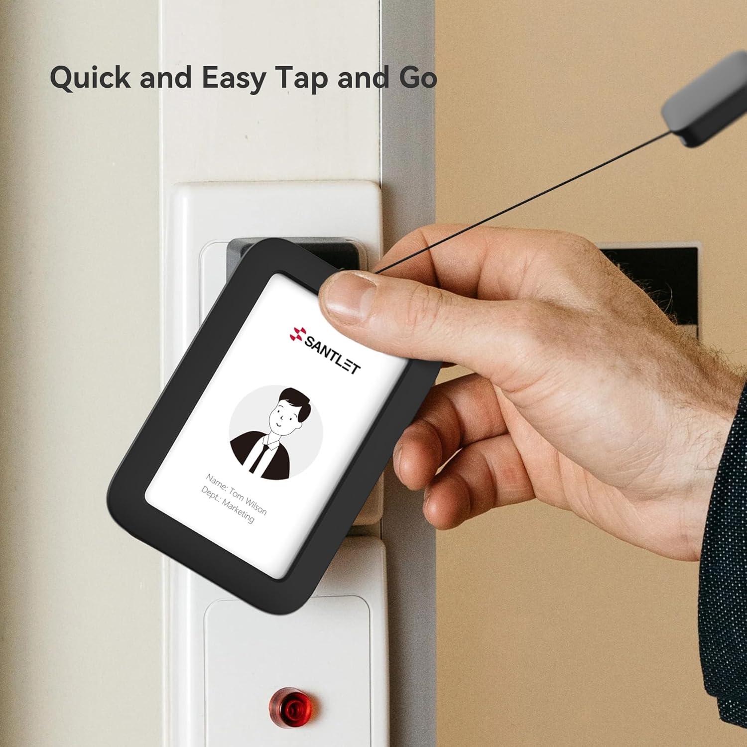 Cinta para Sujetar Identificaciones SANTLET con Funda de Silicona Negra