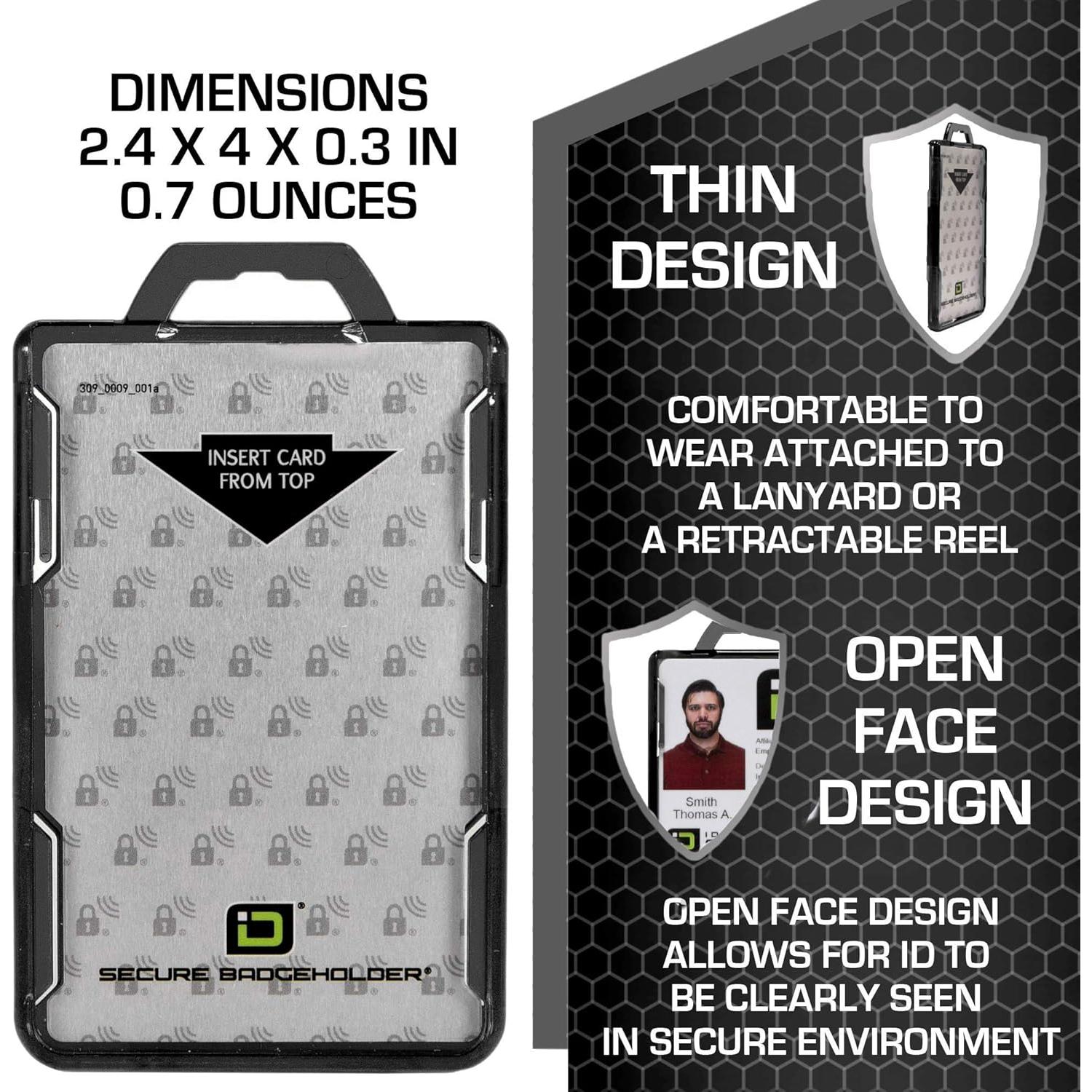 Soporte de Insignia ID Stronghold Duolite Negro - 2 Tarjetas RFID