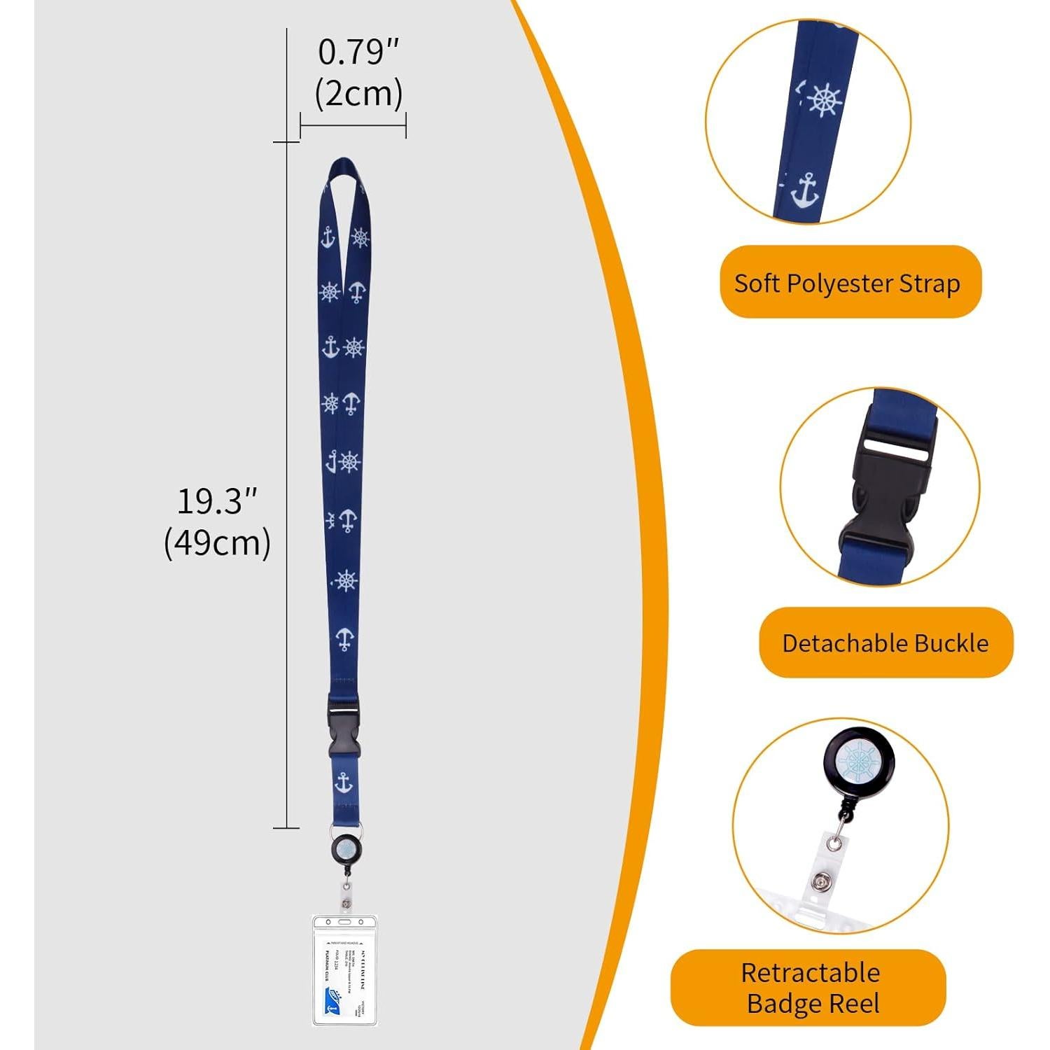 Cordón Retráctil Impermeable ZHEMEILU con Portatarjetas ID
