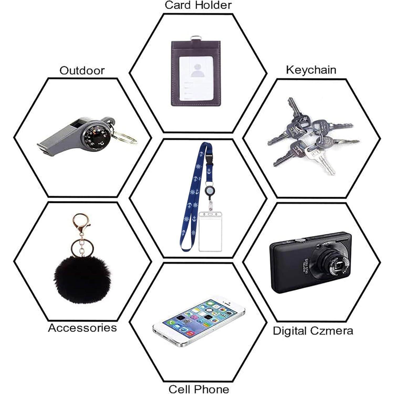 Cordón Retráctil Impermeable ZHEMEILU con Portatarjetas ID