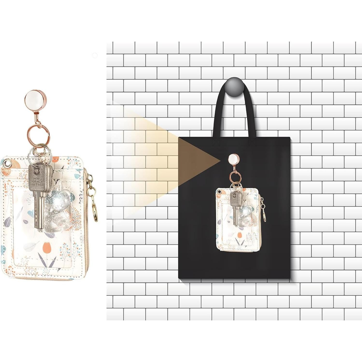 Portatarjetas Retráctil de Metal Bolimoss 3 Piezas Oro