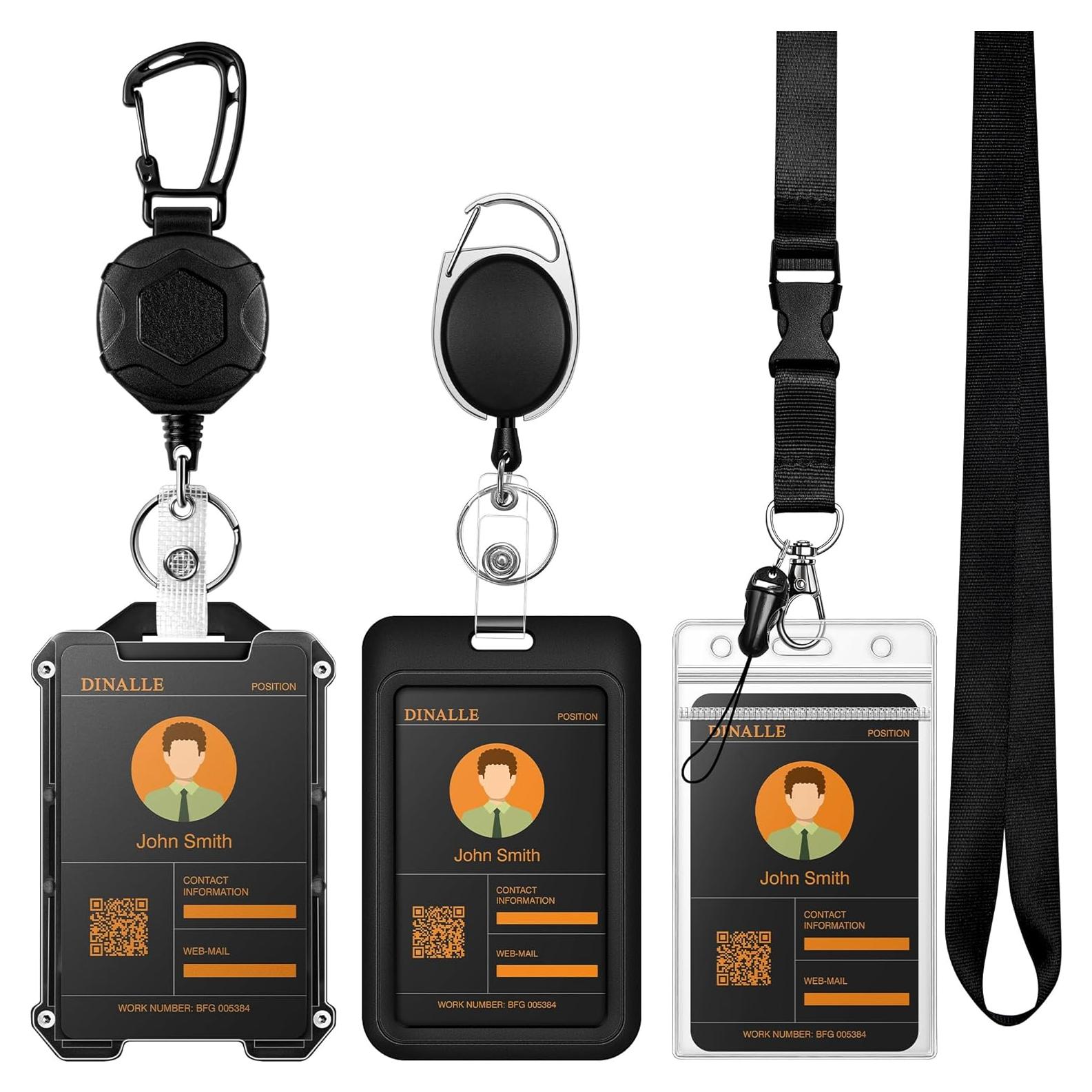 Paquete 6 Piezas Soporte Insignia Retráctil DINALLE Negro